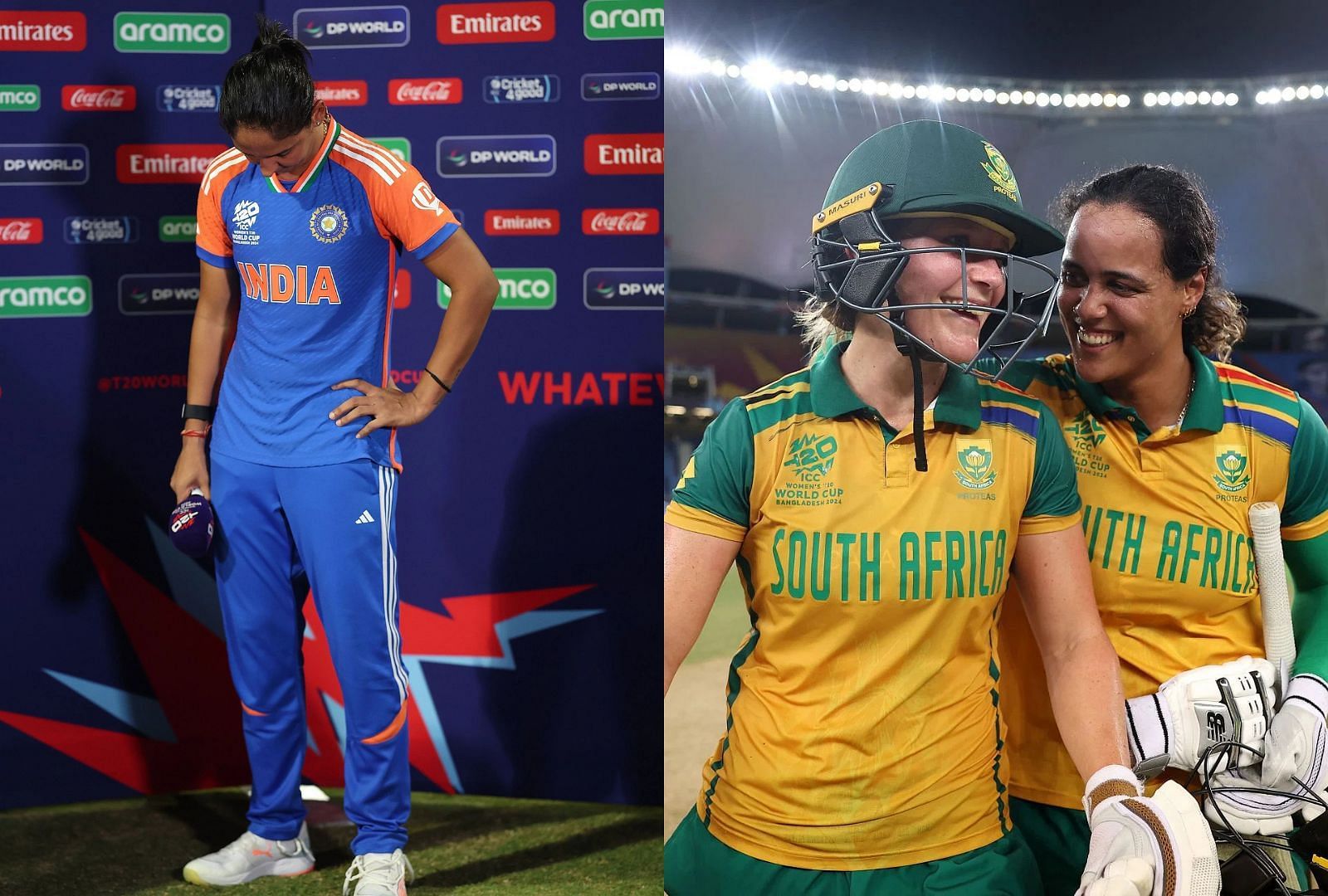 Contrasting emotions from India and South Africa after facing Australia.