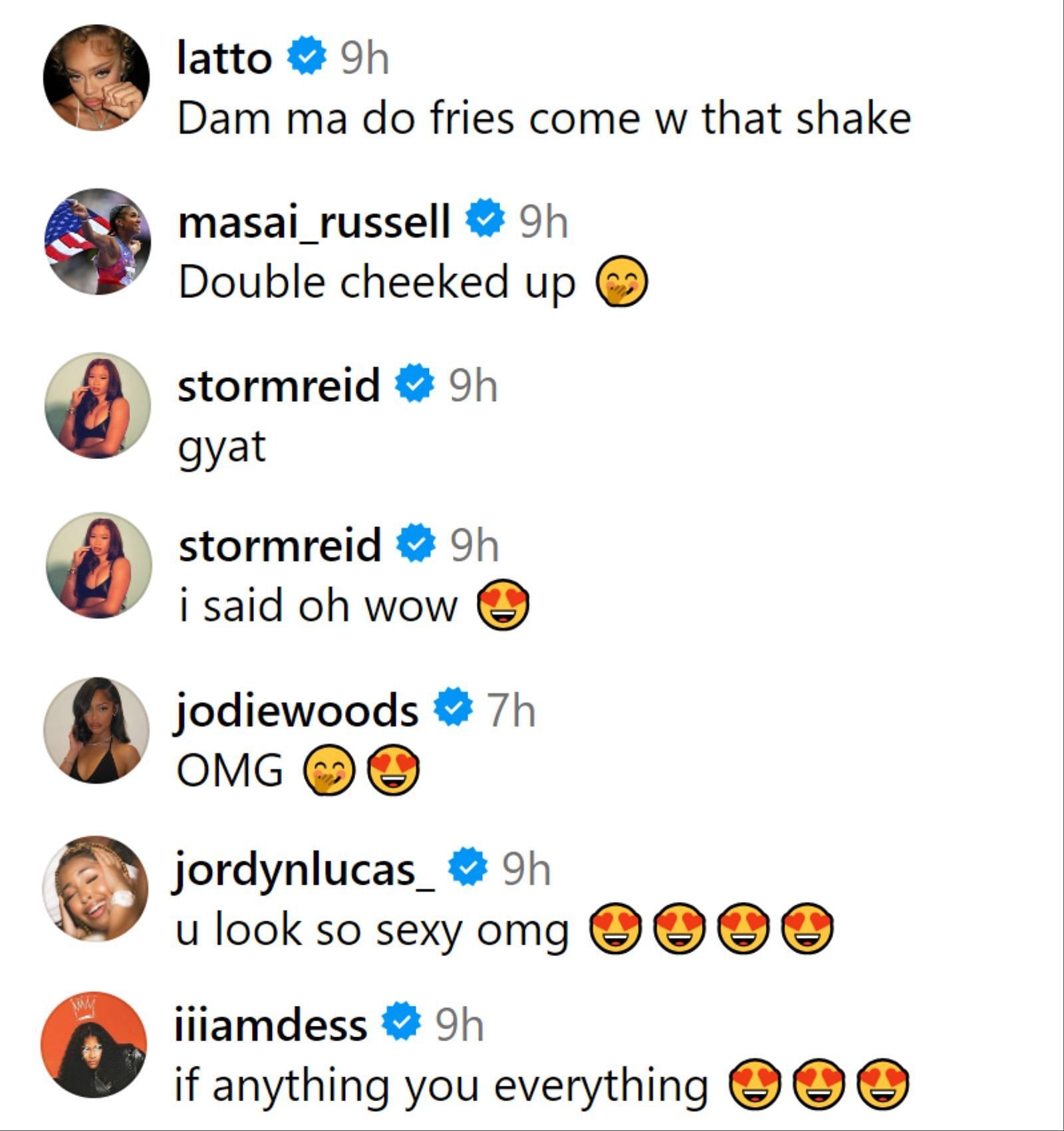 Celebrities like Latto commented on Angel Reese&#039;s IG post. (Photo: From Angel&#039;s IG post comment section)