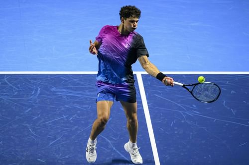 Ben Shelton in action at the 2024 Swiss Indoors (Picture: Getty) nter caption Enter caption Enter caption Felix Auger-Aliassime in action at the 2024 Davis Cup Finals (Picture: Getty)