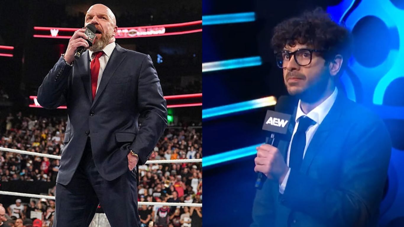 Triple H (left), Tony Khan (right) [Image credits: WWE.com and AEW Youtube]