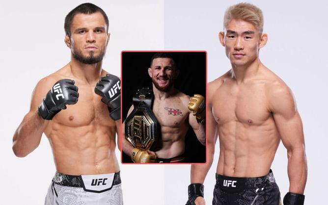Merab Dvalishvili reacts to Umar Nurmagomedov vs. Song Yadong fight booking, outlines potential return timeline