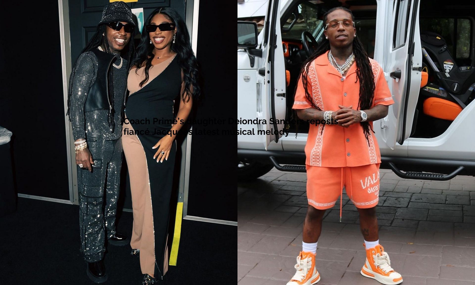 Coach Prime&rsquo;s daughter Deiondra Sanders reposts fianc&eacute; Jacquees latest musical melody. (Image credits: Deiondra and Jacquees