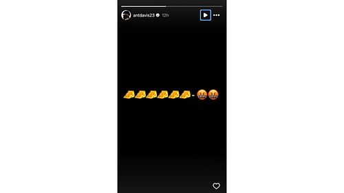 Anthony Davis posts cryptic message on his Instagram story. Photo Credit: Anthony Davis' IG account