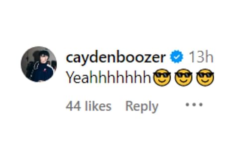 Cayden Boozer's comment on Khaman Maluach's post