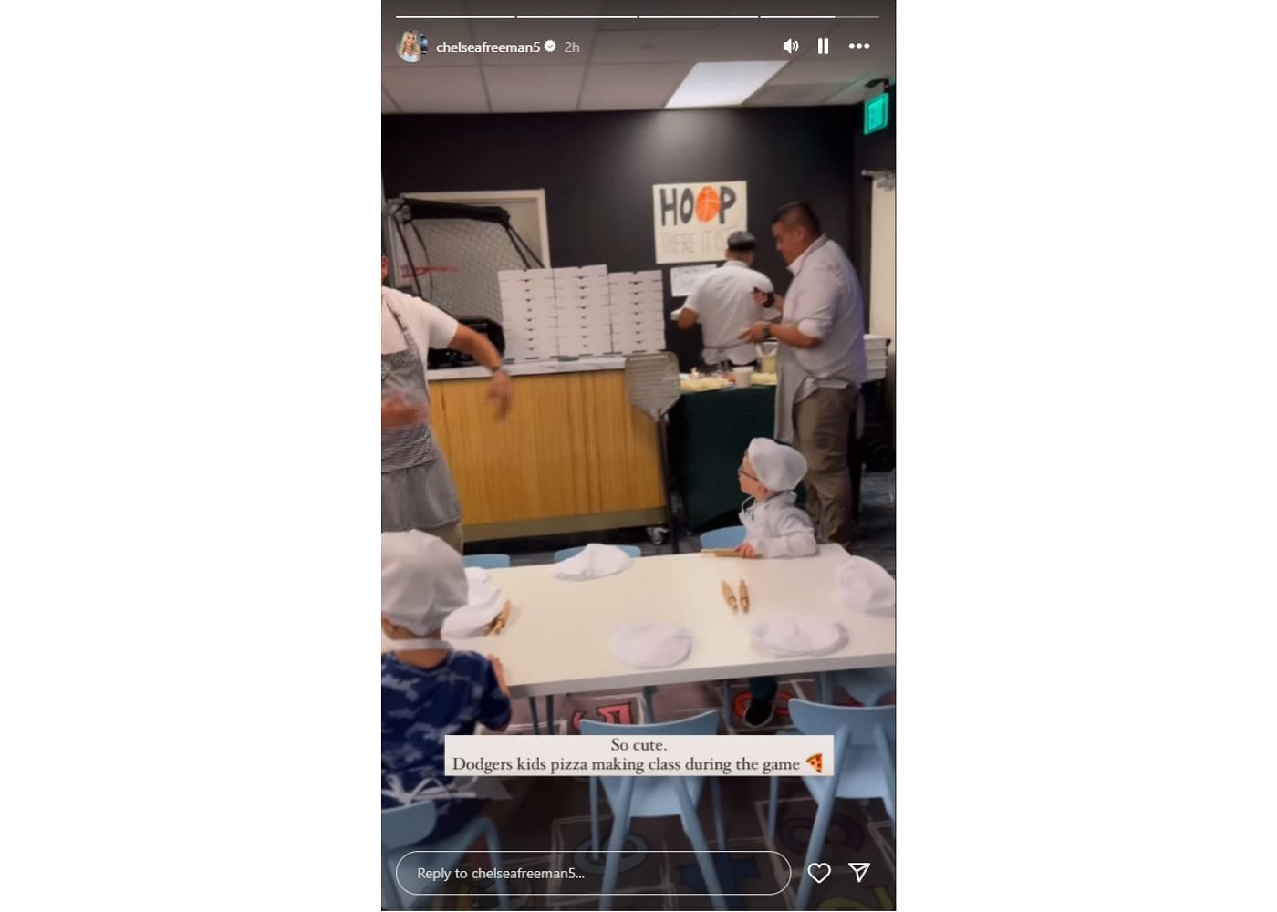 The Freeman children attending a pizza class (Picture credit: Chelsea Freeman&#039;s Instagram)