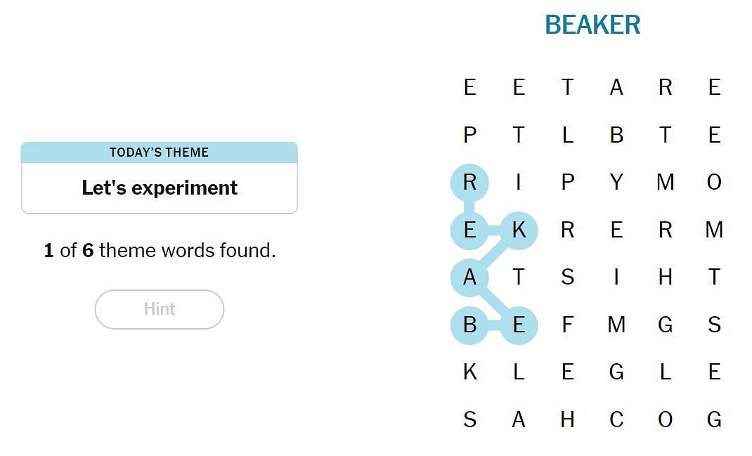 Finding a theme word on the Strands game