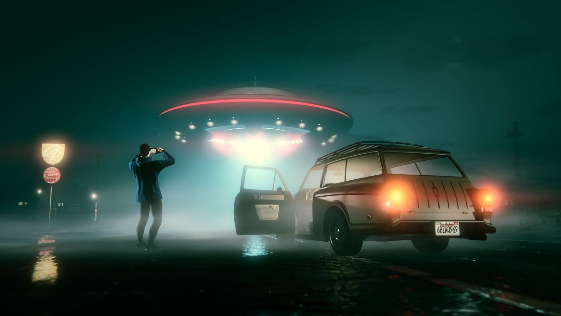 A promotional picture of the UFO Sightseeing event (Image via Rockstar Games)