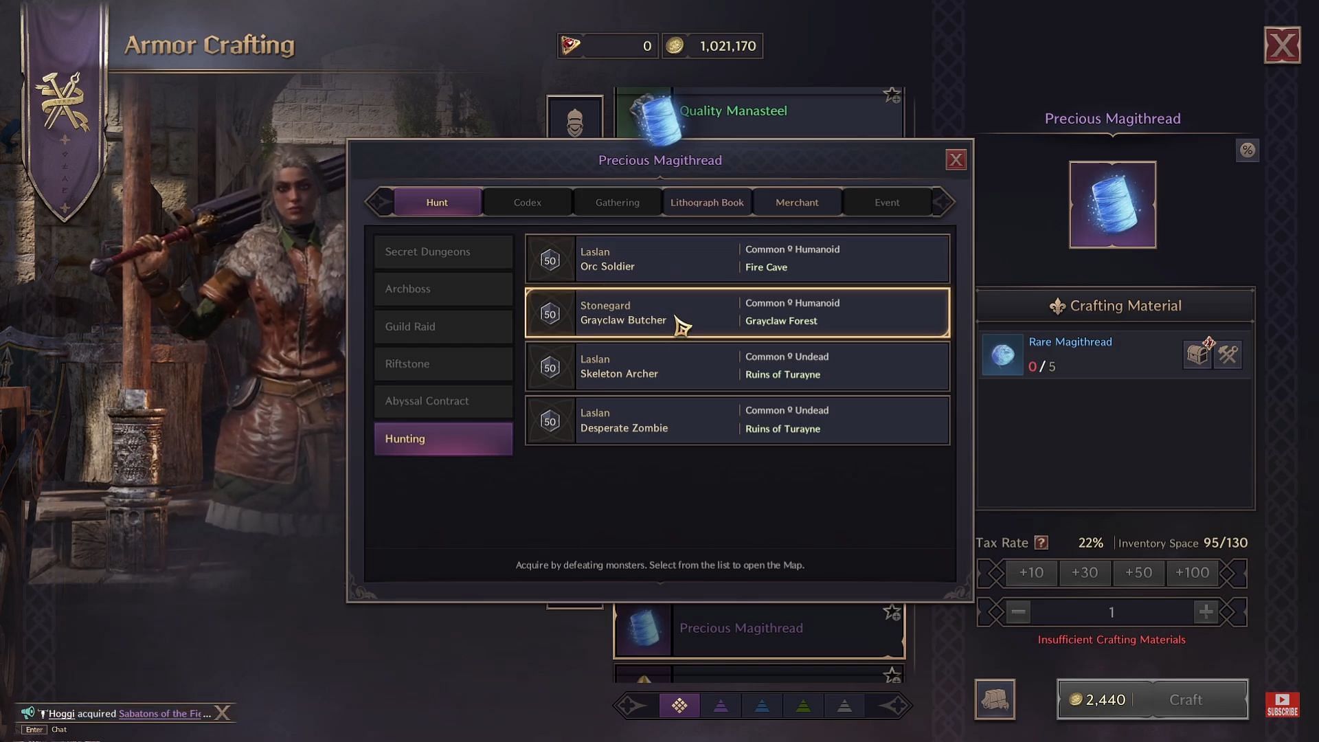 This category of Magithread can be found as drops from defeated mobs at high level areas in the game (Image via NCSOFT, YouTube/@JaviHerobrine)