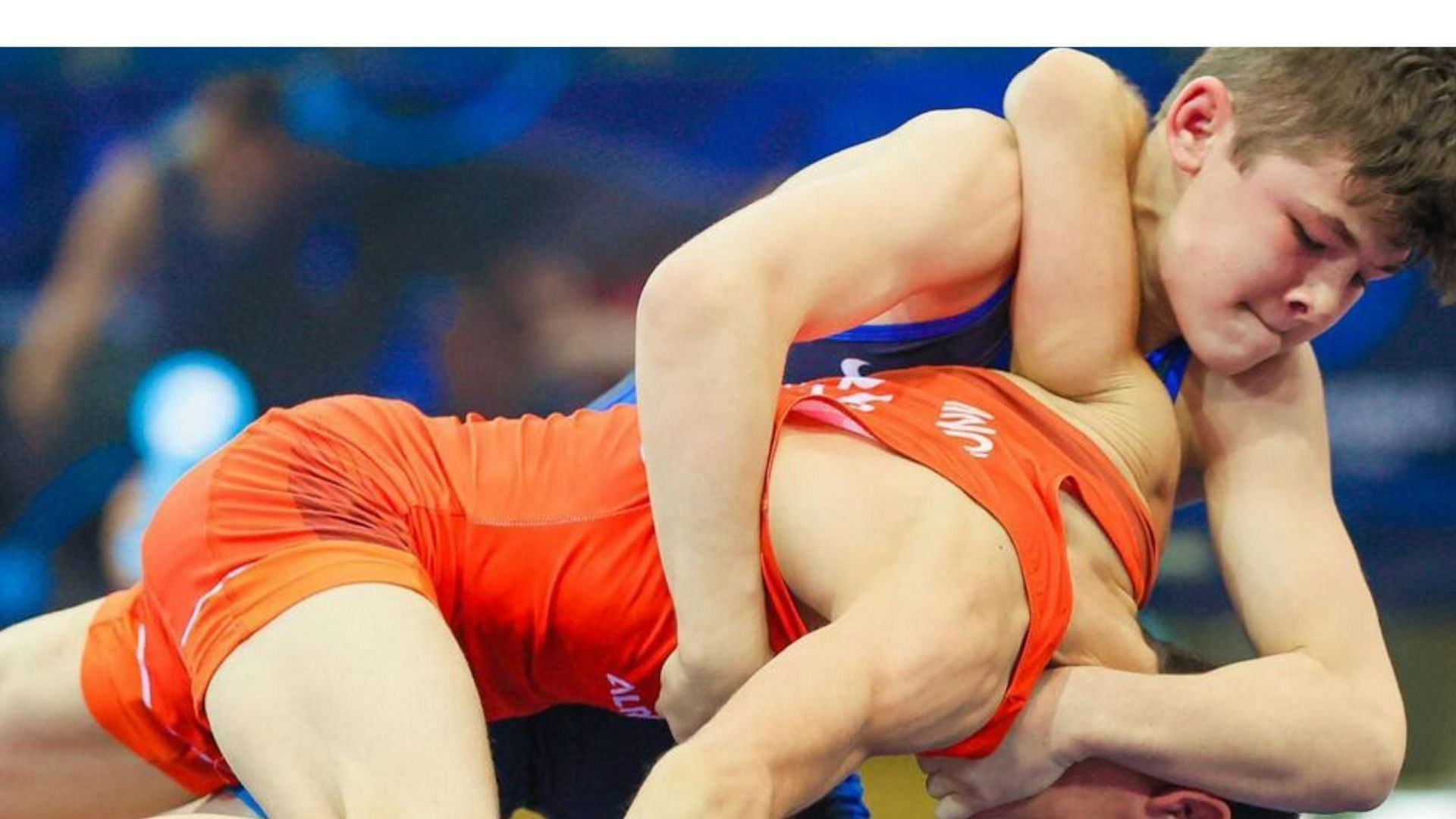 Bo Bassett in action at the Cadet Wrestling World Championships 2021 [Image Source: Bo Bassett&#039;s Instagram]