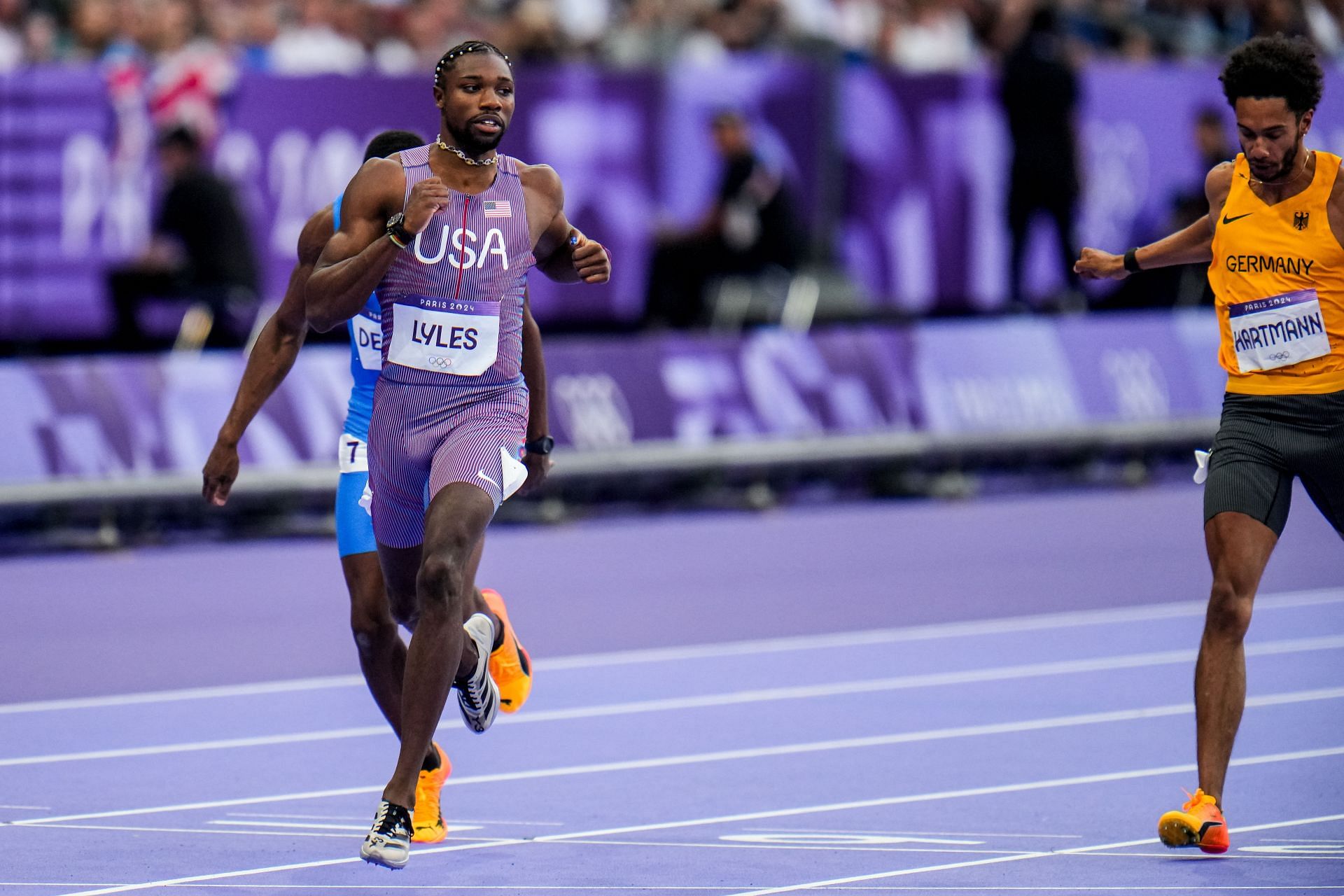 Athletics - Olympic Games Paris 2024: Noah Lyles in action (Source: Getty)