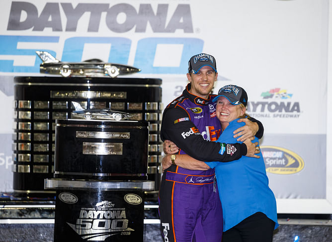 "Probably mom" - $65M-worth Denny Hamlin says he got a bigger hug from his mom than Michael Jordan after playoff advancement