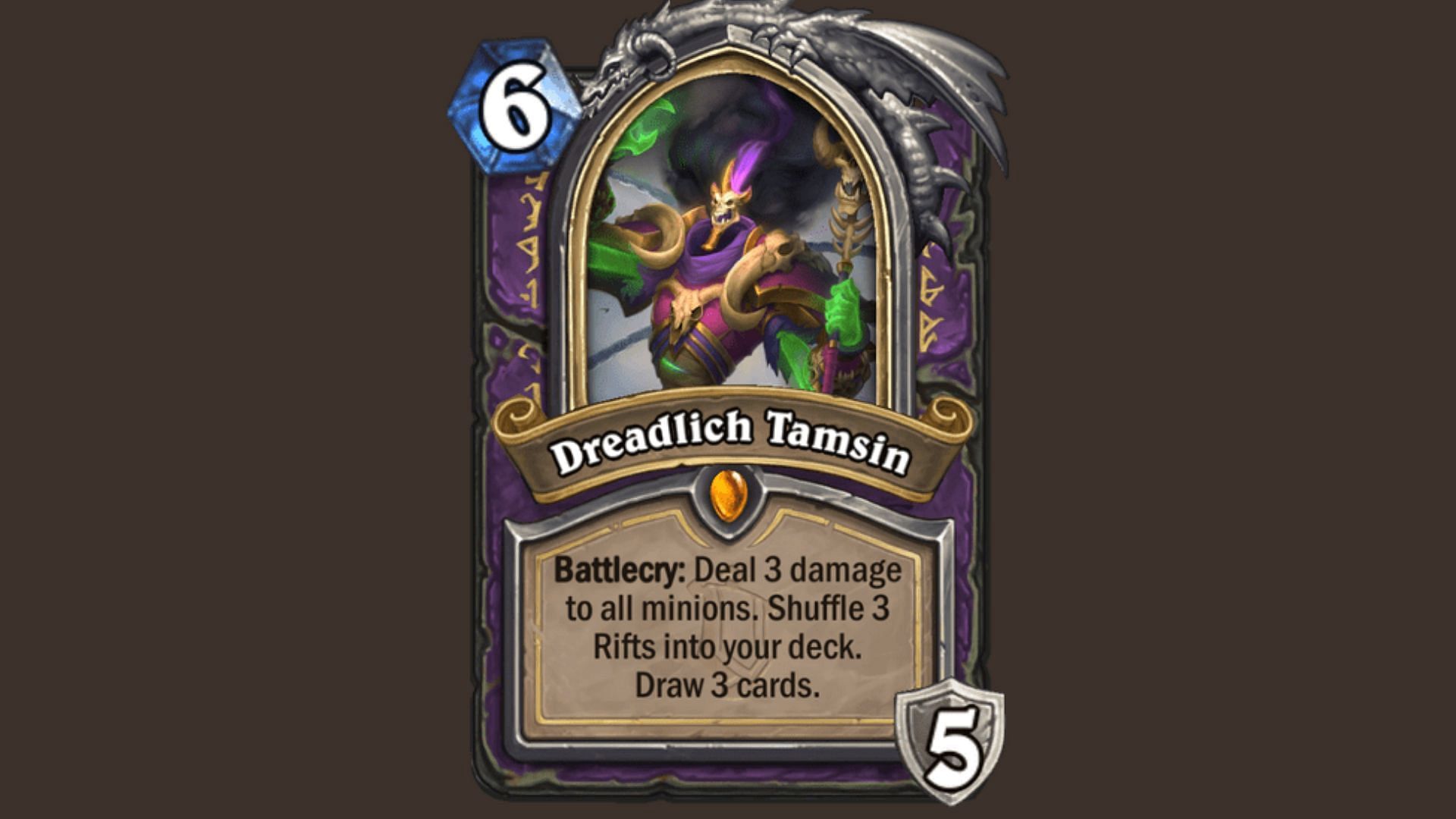 It is probably one of the best legendary cards in Hearthstone for those who want to create a slow, but resource-based deck (Image via Blizzard Entertainment, Inc.)