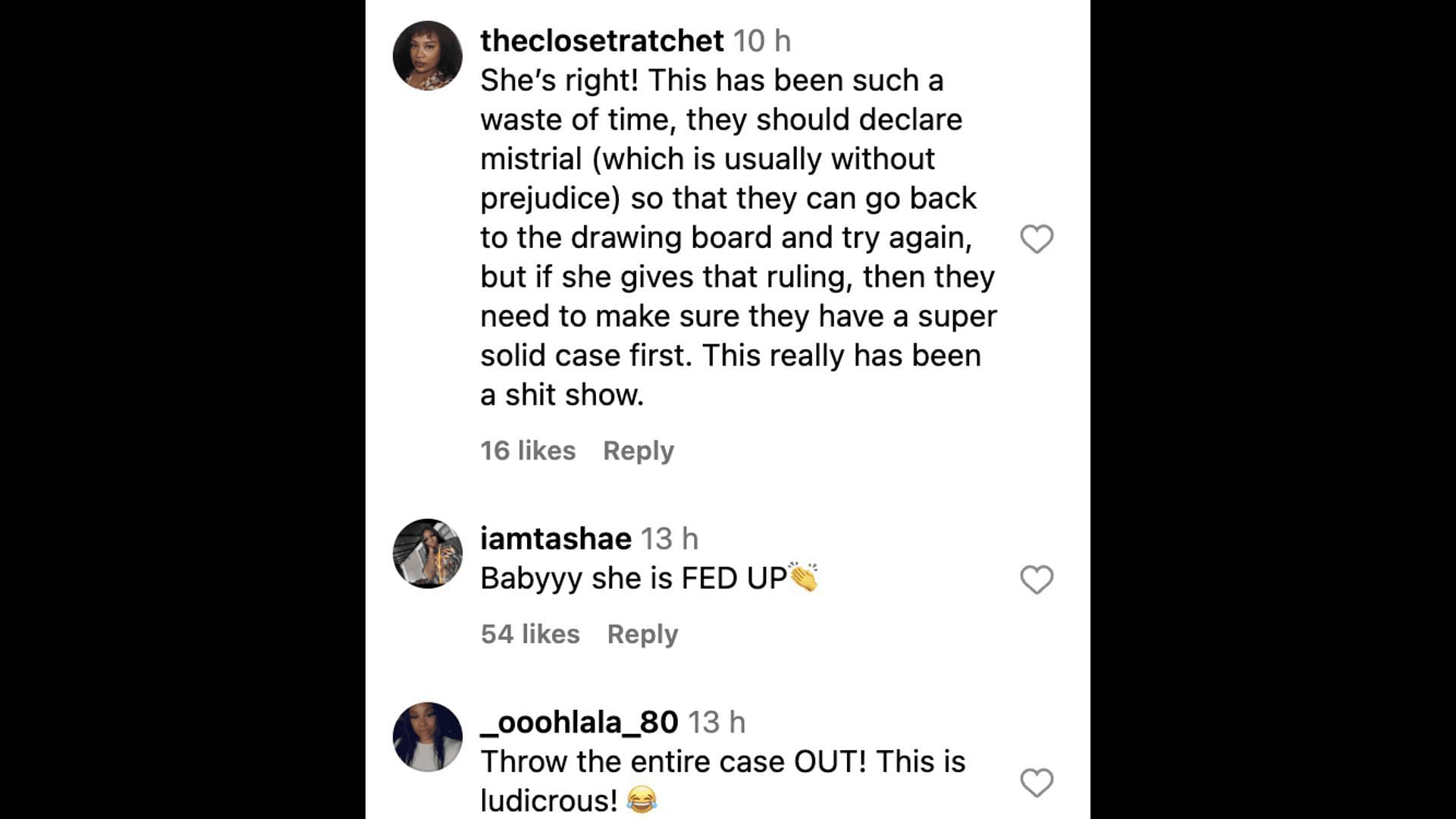 Social media users comment on the judge blasting at the prosecutor in the YSL case (Image via Instagram/@theneighborhoodtalk)