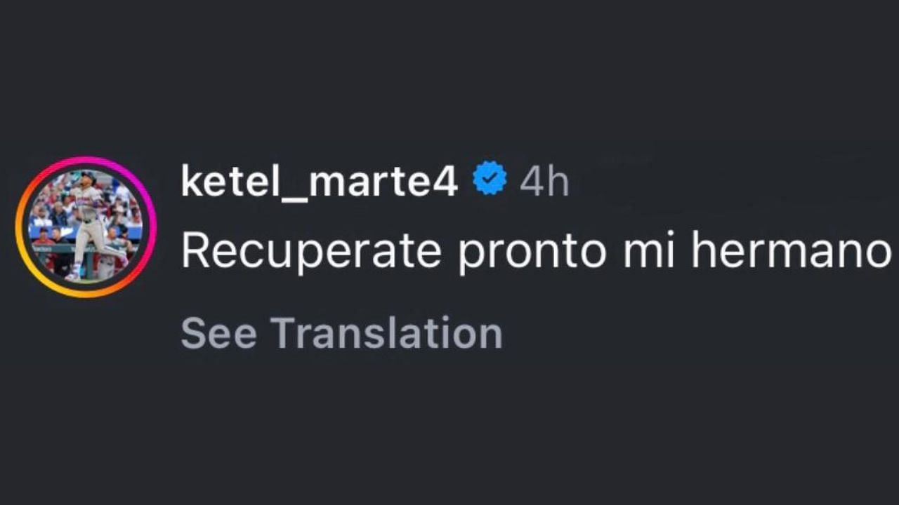 A screenshot of Ketel Marte's comment (Image from Instagram.com/@arraezluis)