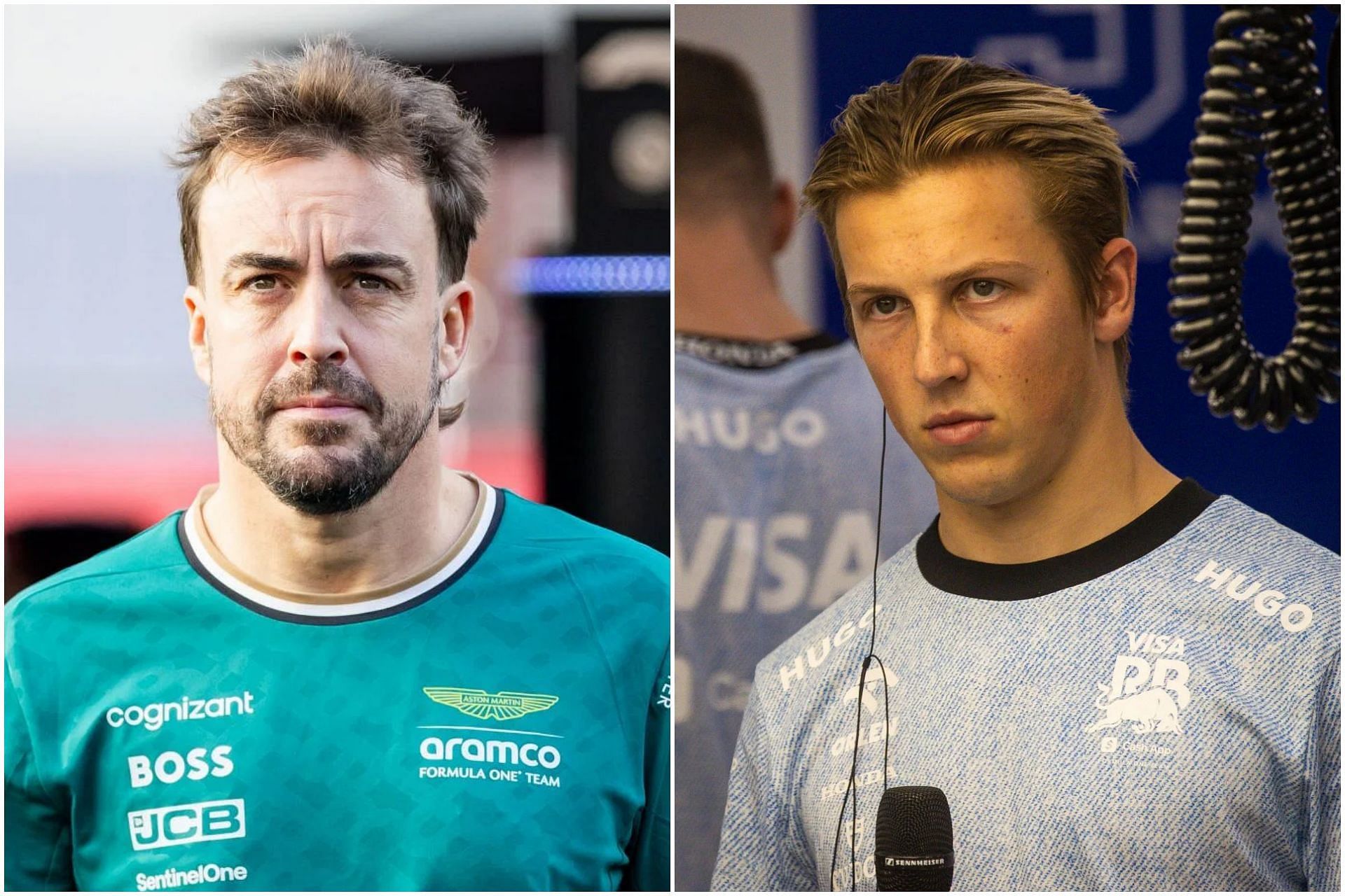 Fernando Alonso (L) and Liam Lawson (R) (Images via Getty)