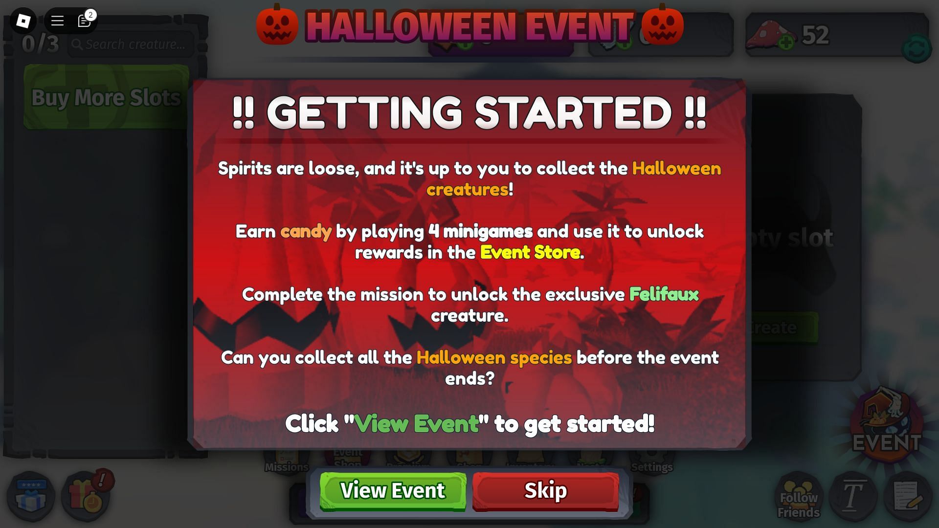 The Halloween event has several new quests (Image via Roblox)