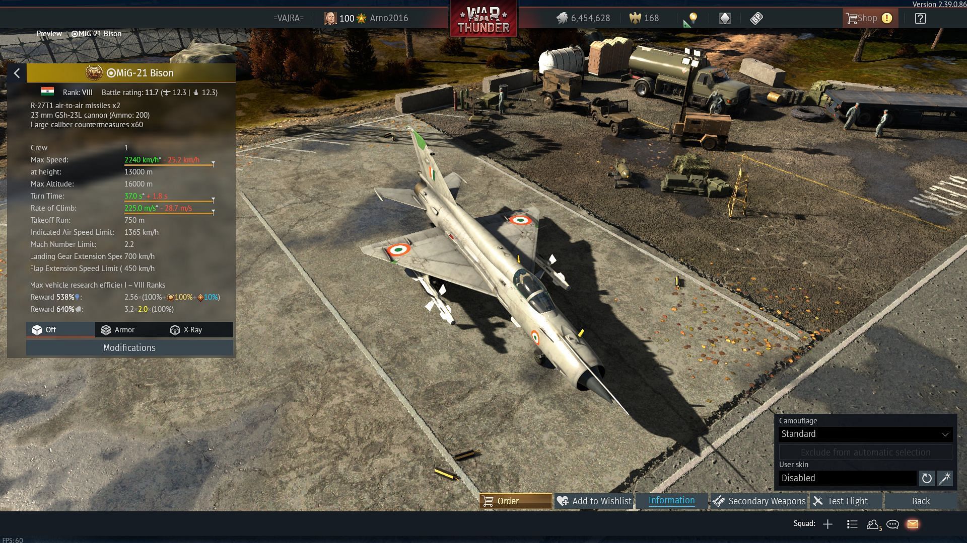 The MiG-21 Bison is an upgraded Indian variant of the Russian MiG-21 Bis (Image via Gaijin Entertainment)