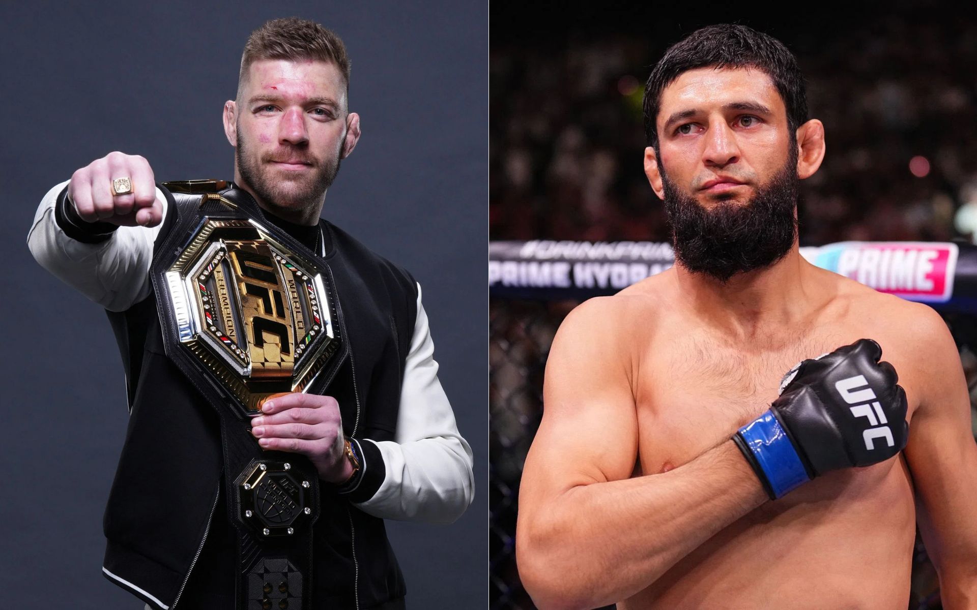 Dricus du Plessis (left) speaks about fighting Khamzat Chimaev (right) [Image courtesy: Getty]