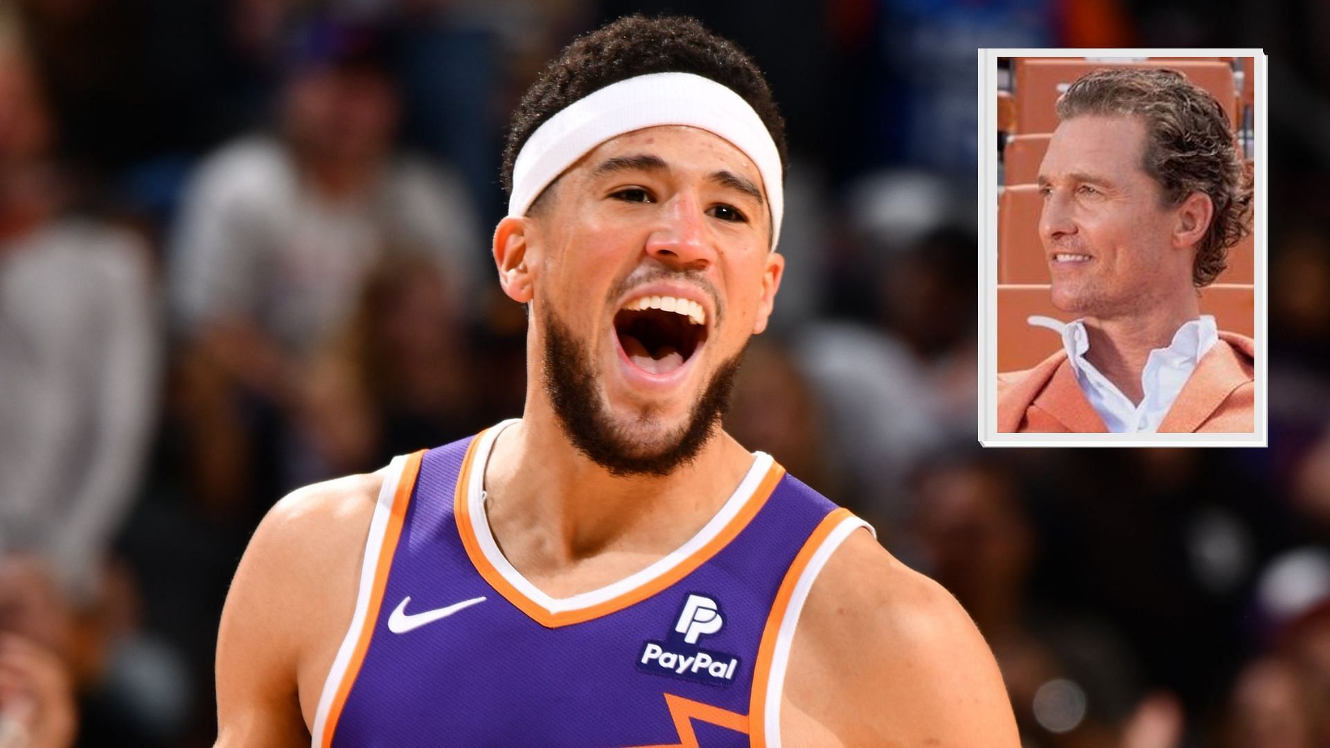 Phoenix Suns Watch Devin Booker interacts with Academy Awardwinning