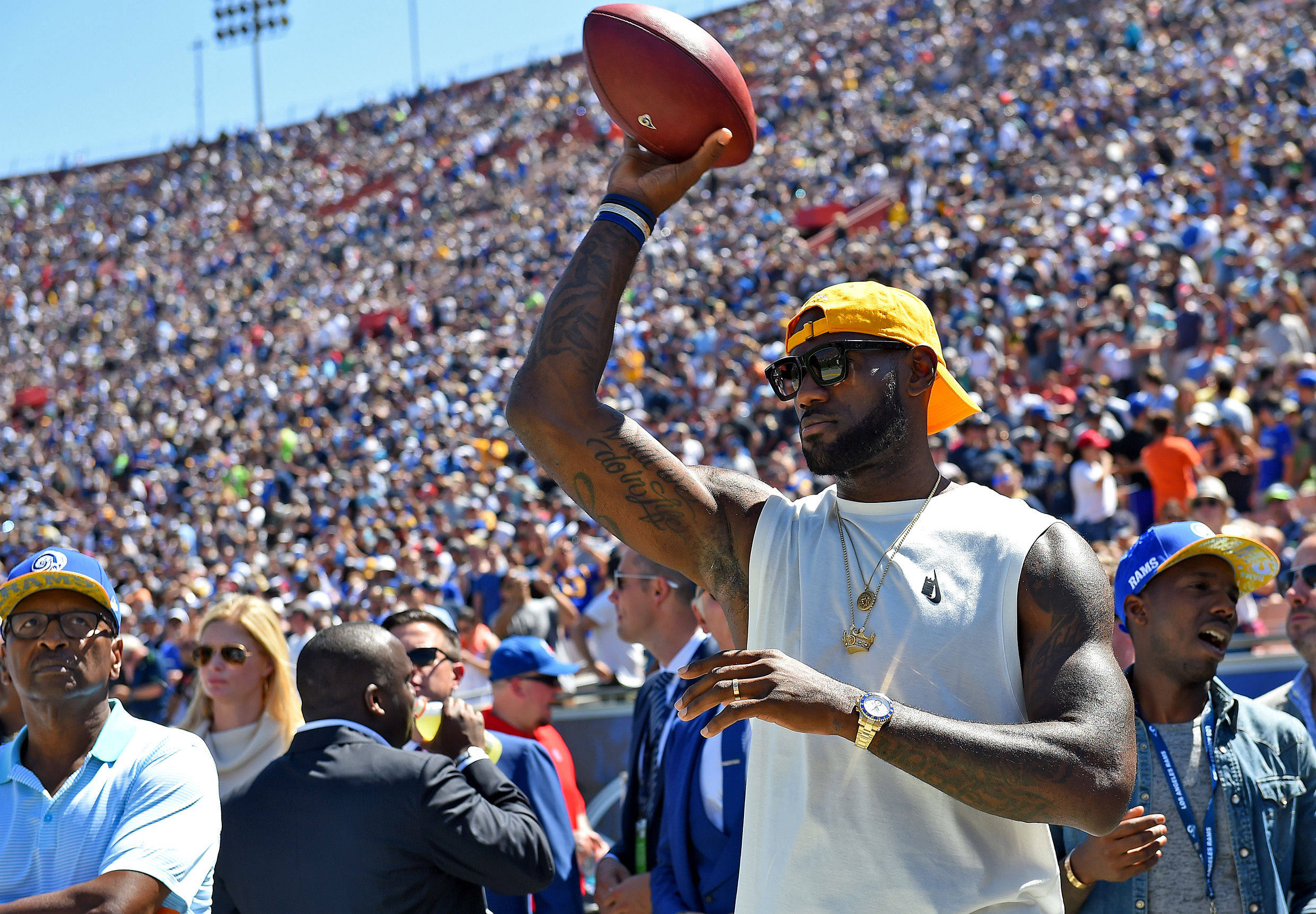 Who is LeBron James&#039; pick to win the Super Bowl this season? (Photo: IMAGN)