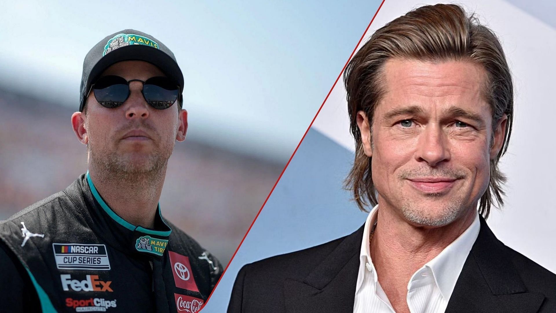 Denny Hamlin (L) references Brad Pitt