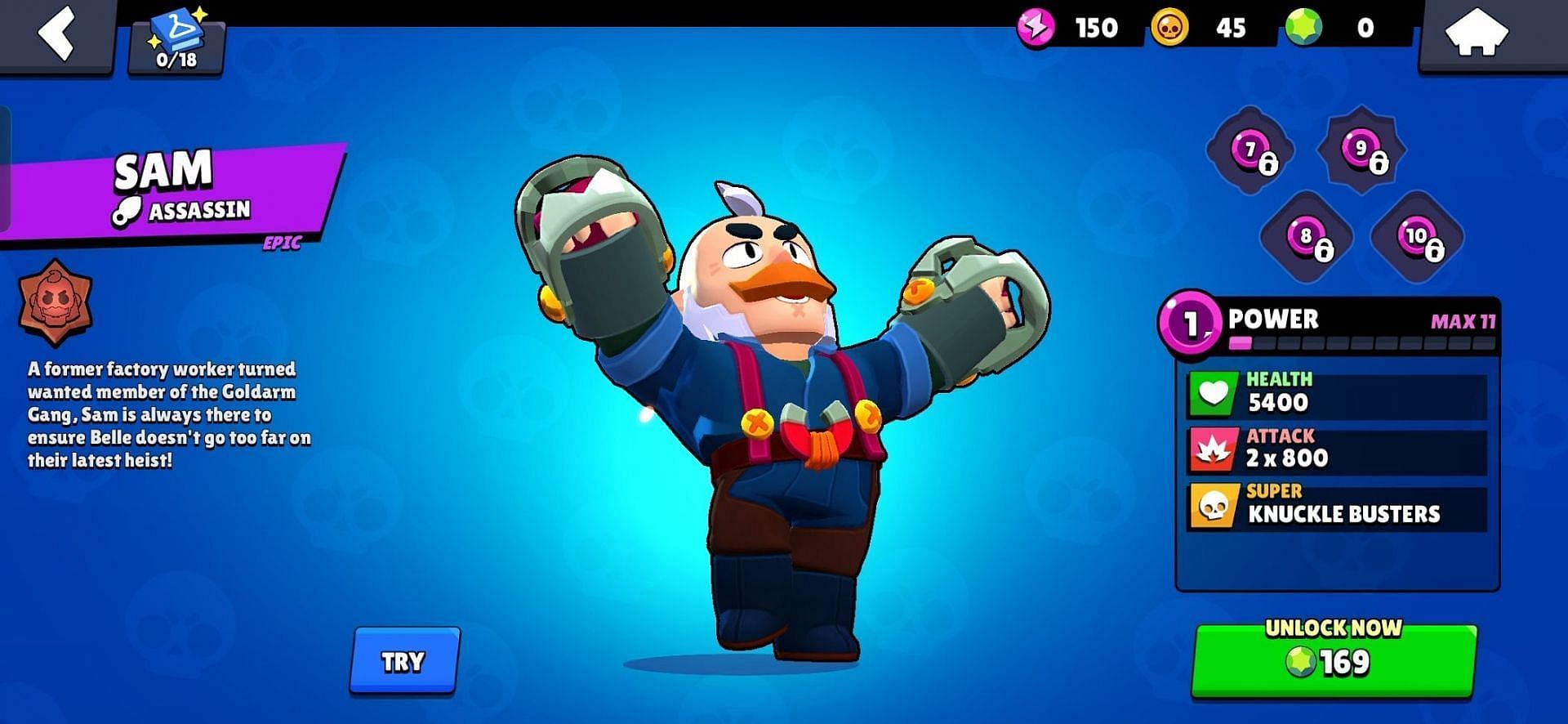 Sam is an assassin (Image via Supercell)