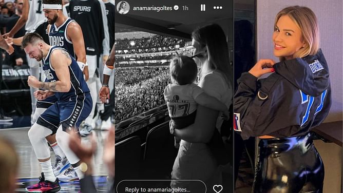 PIC: Luka Doncic's fiancee Anamaria and baby girl Gabriela watch him overcome Victor Wembanyama-led Spurs in season opener