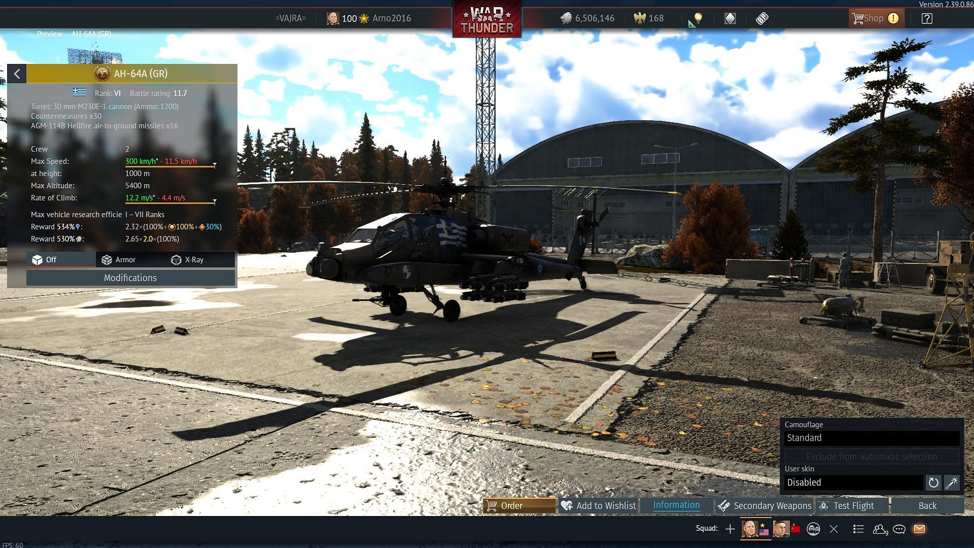 The AH-64A (GR) is the Greek variant of the American Apache (Image via Gaijin Entertainment)