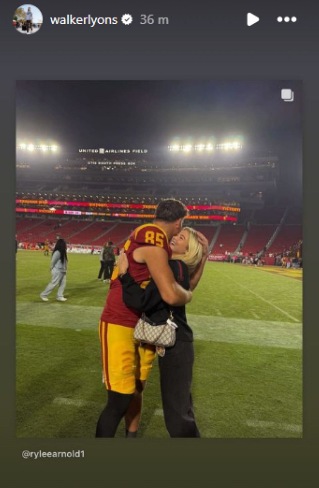 Walker Lyons hugging Rylee Arnold [Image Source : Walker Lyons&#039; Instagram]