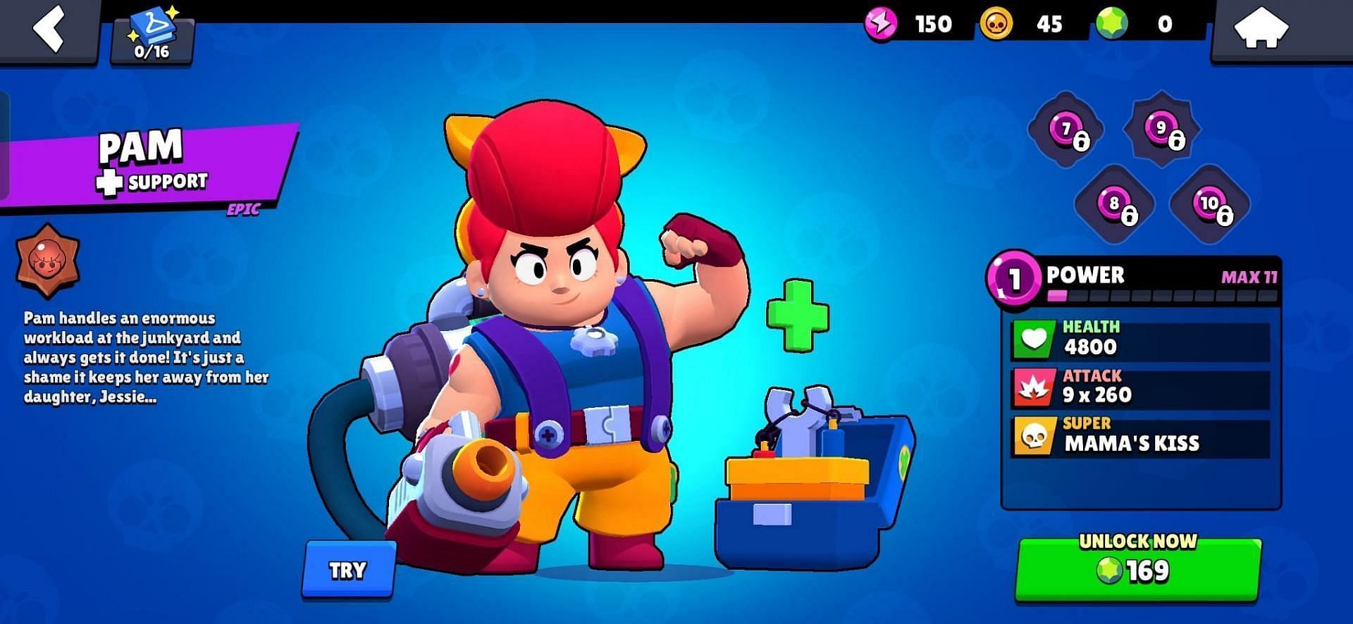 Players should invest in the upgrades of Pam&rsquo;s healing turret and attacking skills for better performance in team battles (Image via Supercell)