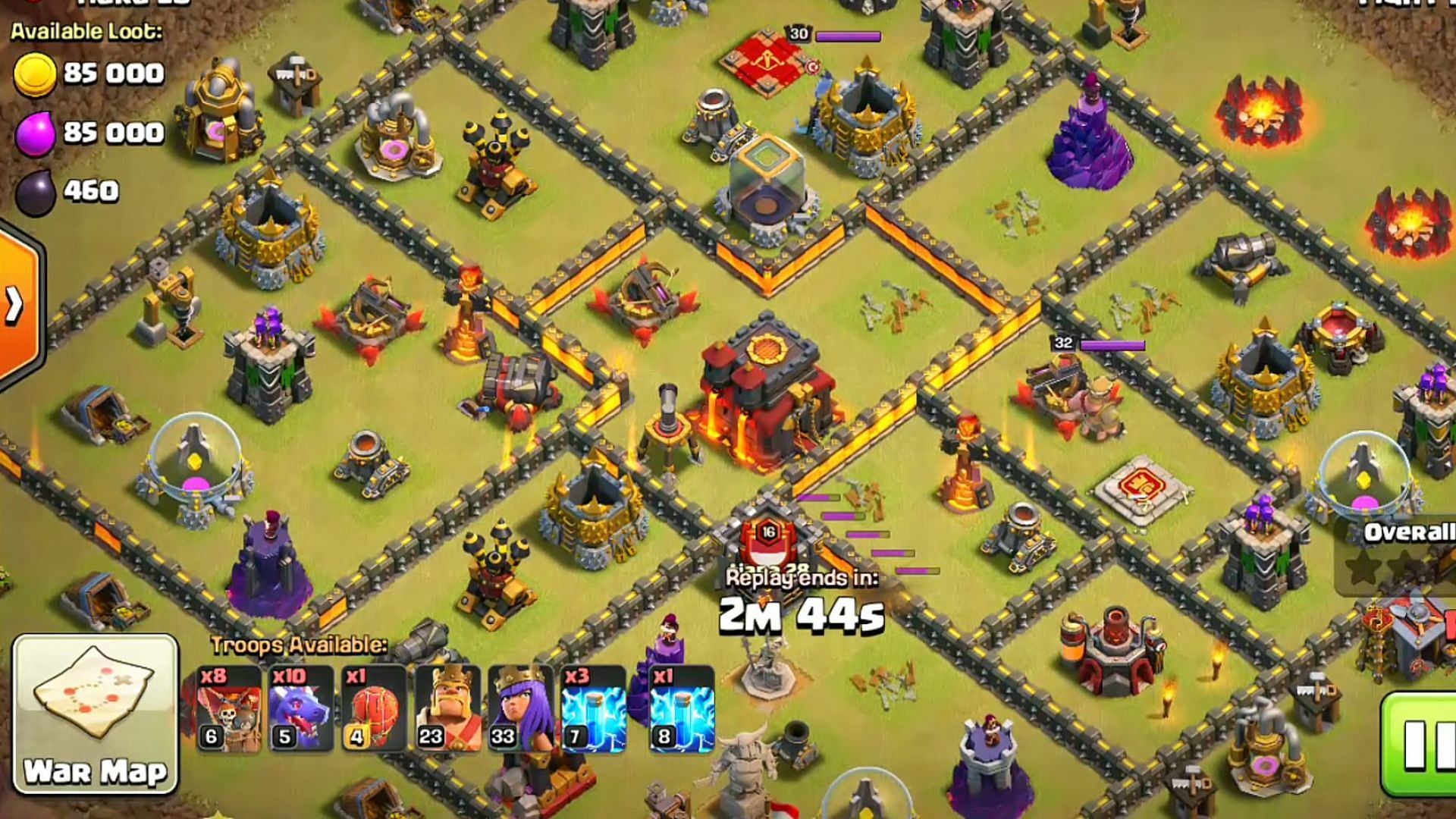 Zap DragLoon attack strategy for Town Hall 10 (Image via SuperCell)