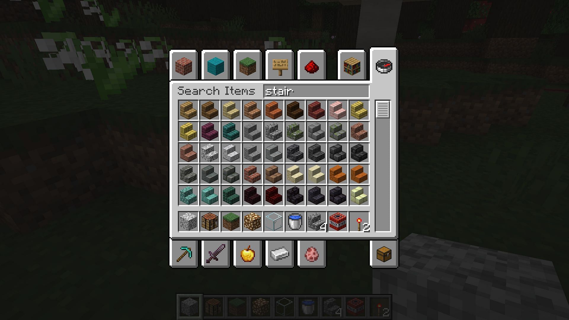 There are 57 variants of stairs in-game (Image via Mojang Studios)