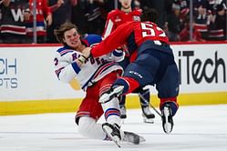 Watch: Rangers' Matt Rempe left bleeding by Caps' Dylan McIlrath in heavyweight tilt