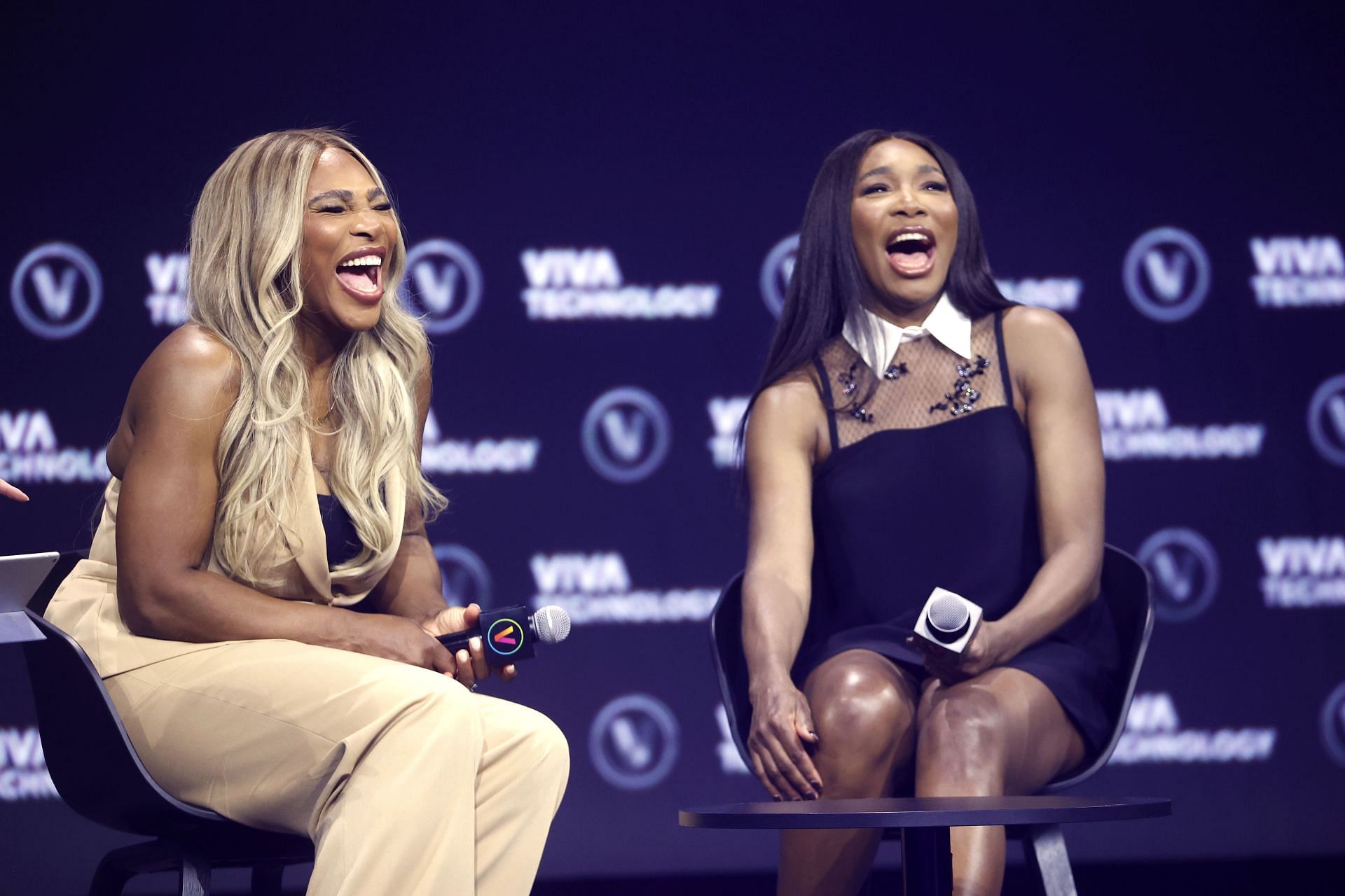 Serena Williams (L) &amp; Venus Williams (R) pictured at an event [Source: Getty]