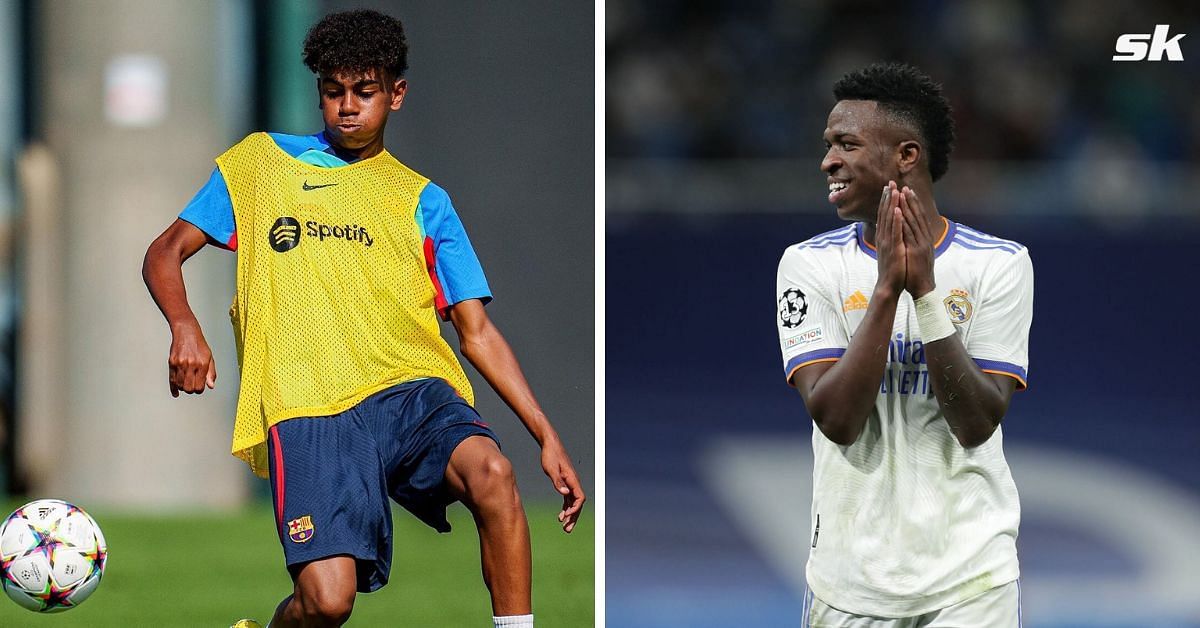 Lamine Yamal (left) and Vinicius Jr. (right) (Both images via Getty)