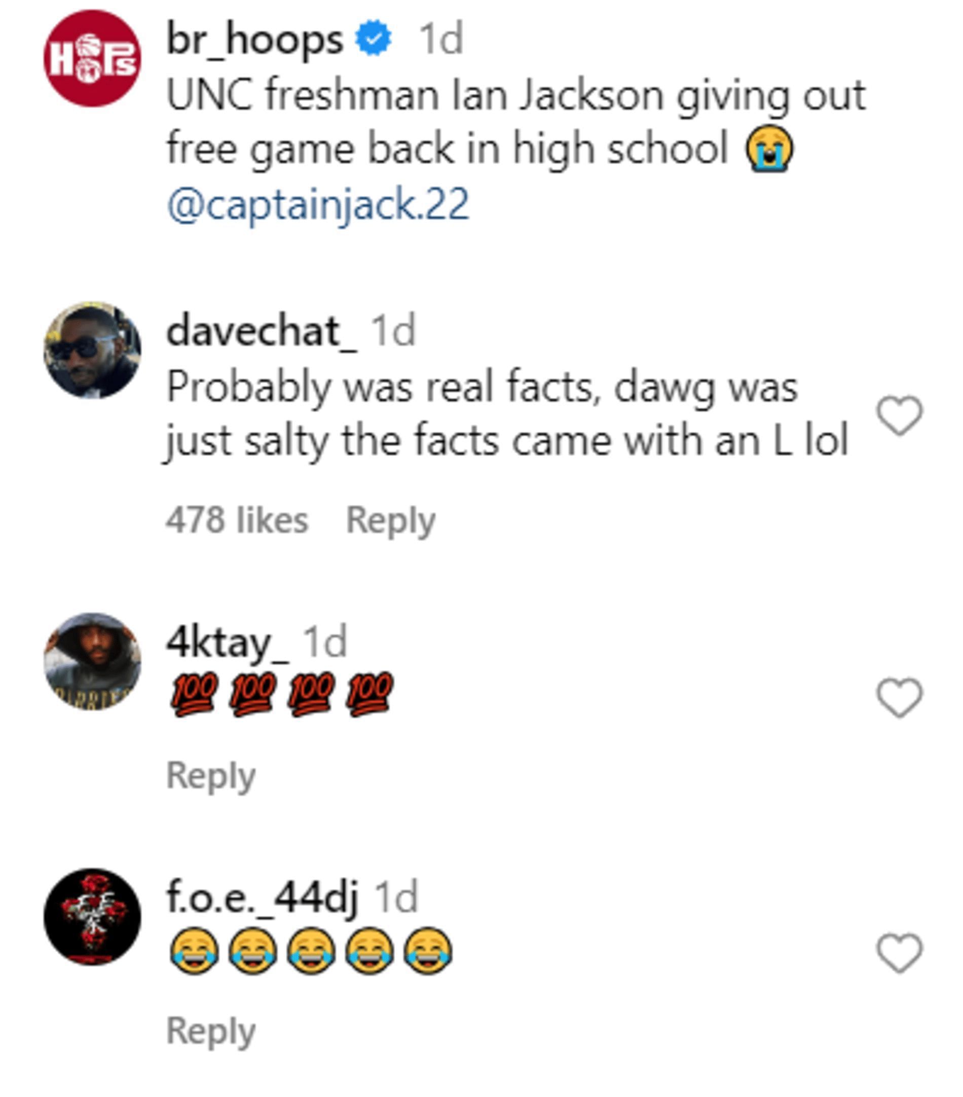 Fans react to Ian Jackson schooling opponent (Source: Instagram/br_hoops)