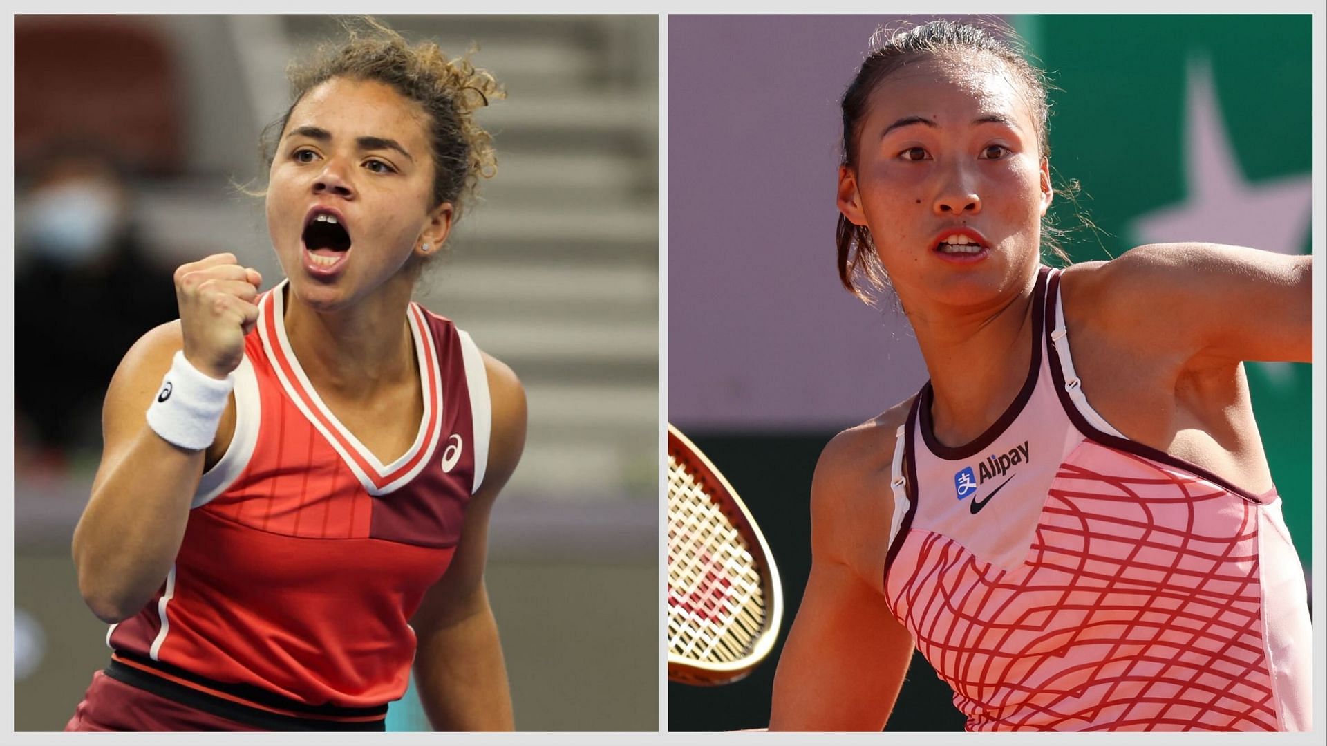 Jasmine Paolini (L) and Zheng Qinwen | Images: Getty