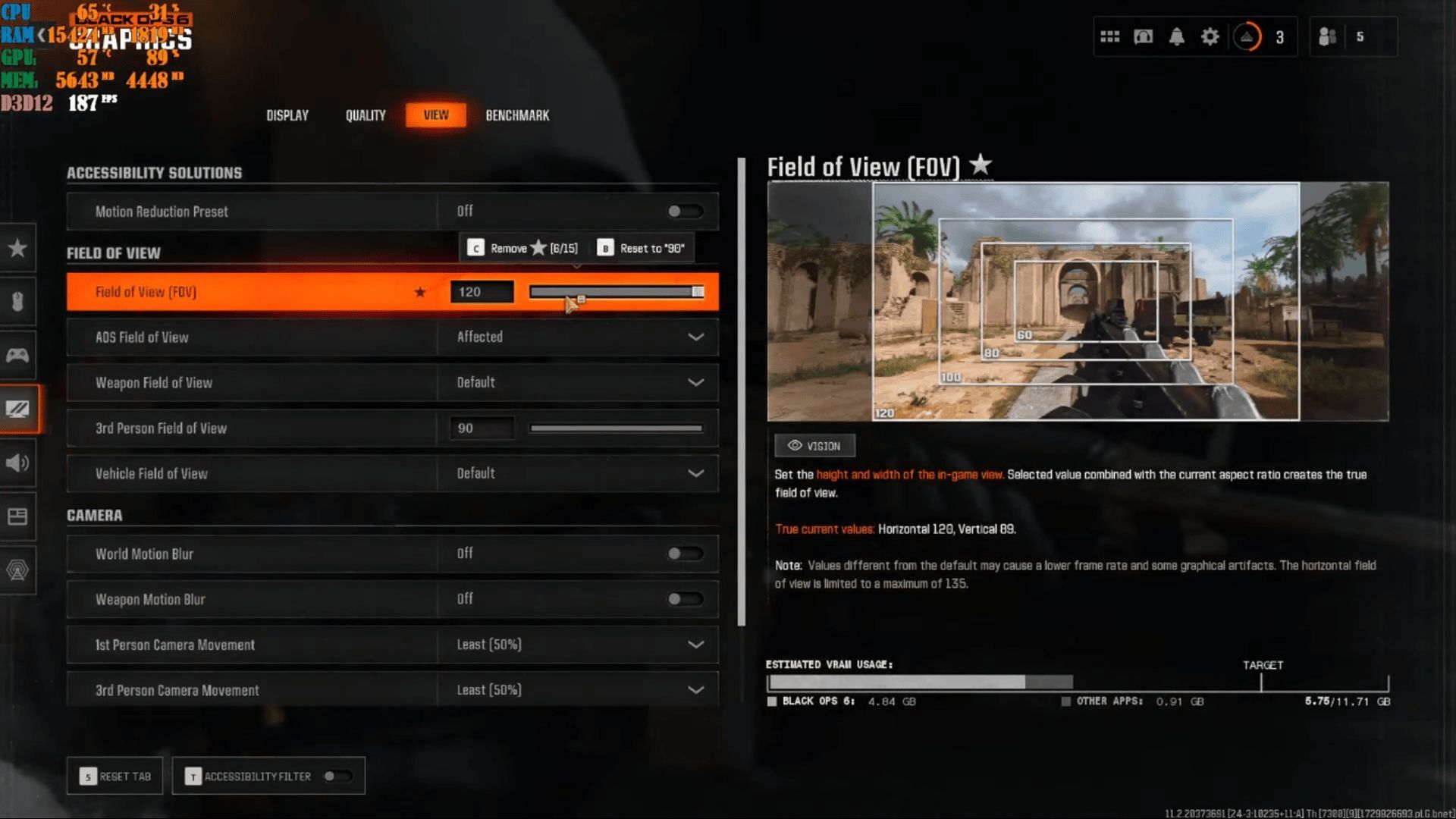 Optimal View settings in Black Ops 6 (Image via Activision)