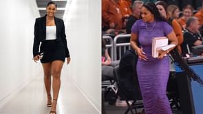 "Wanna go to a game just to see coach ": College hoops fans react to Texas coach Sydney Carter's glam purple dress recap