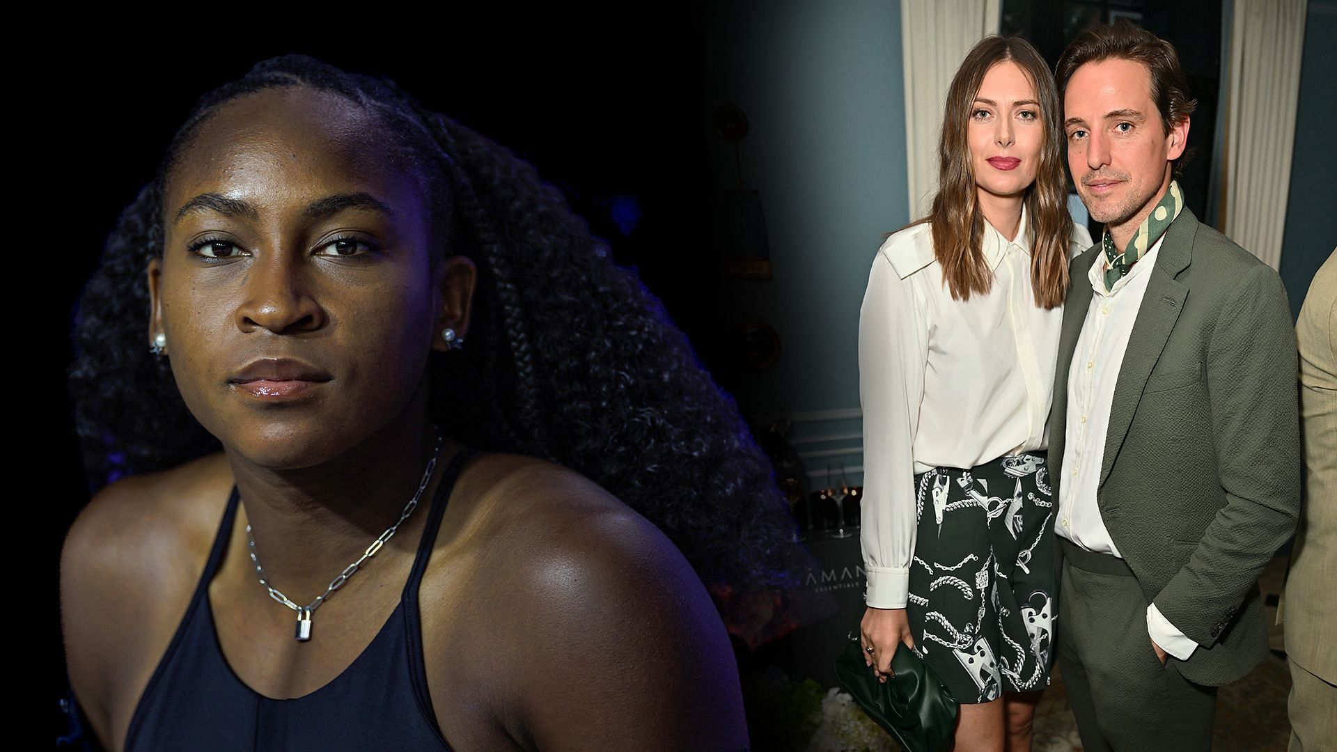 Coco Gauff (L), Maria Sharapova and Alexander Gilkes (R) (Image source: Getty)