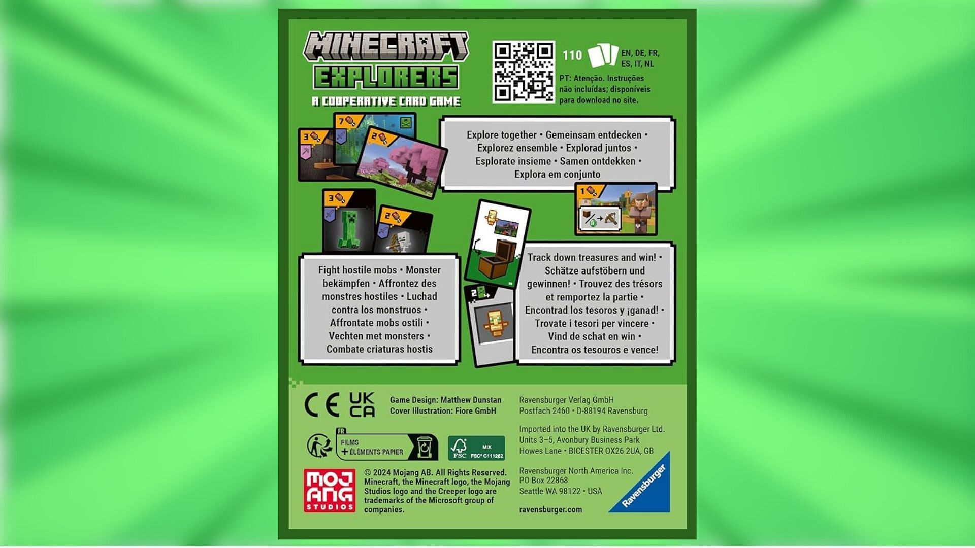 Basics of the Minecraft Explorer card game (Image via Mojang Studios/Ravensburger)