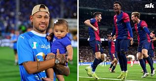 Neymar reacts with message after Barcelona secure thumping 4-0 El Clasico win over Real Madrid