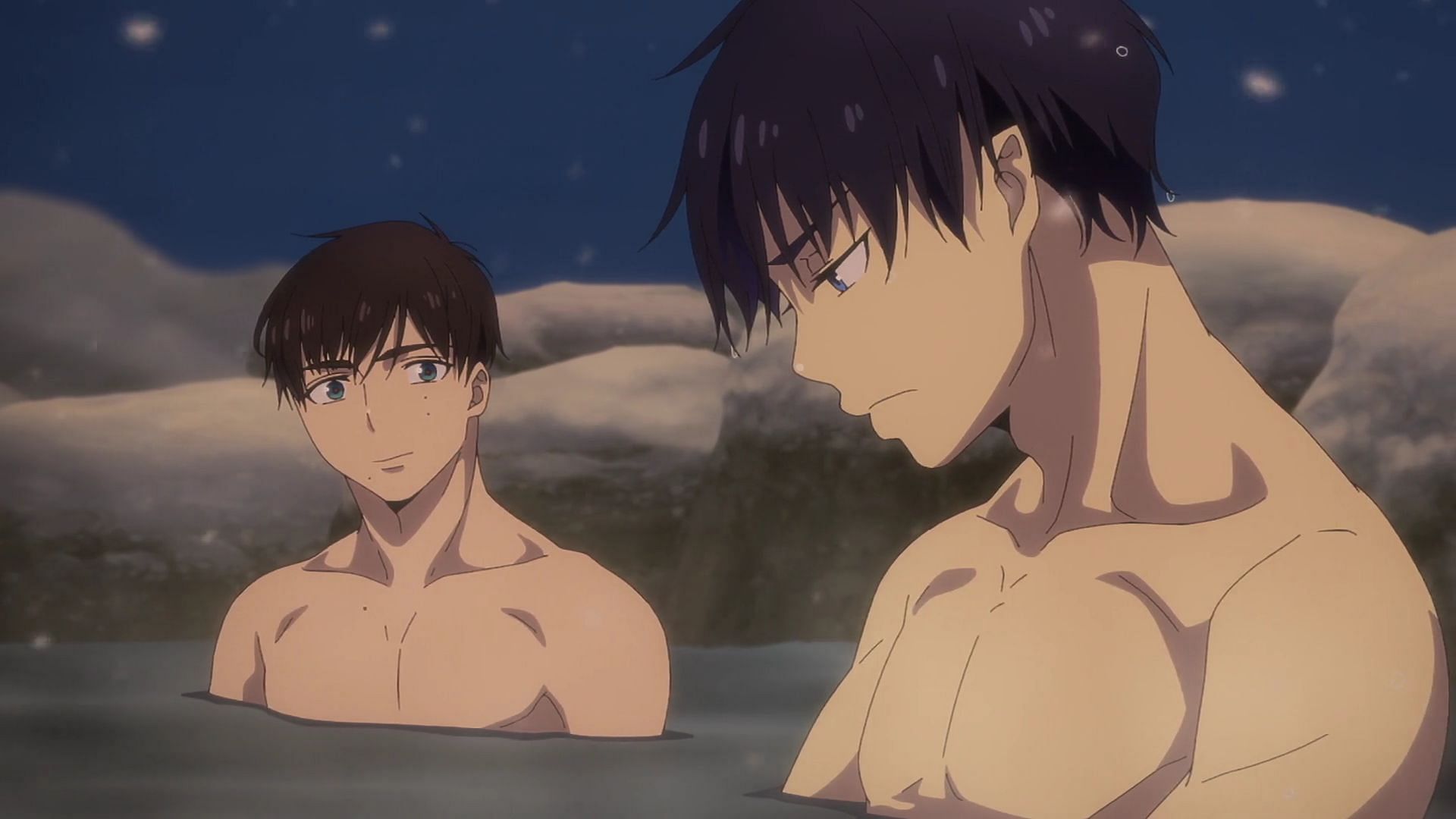 Rin and Yukio in the hot spring (Image via Studio VOLN)