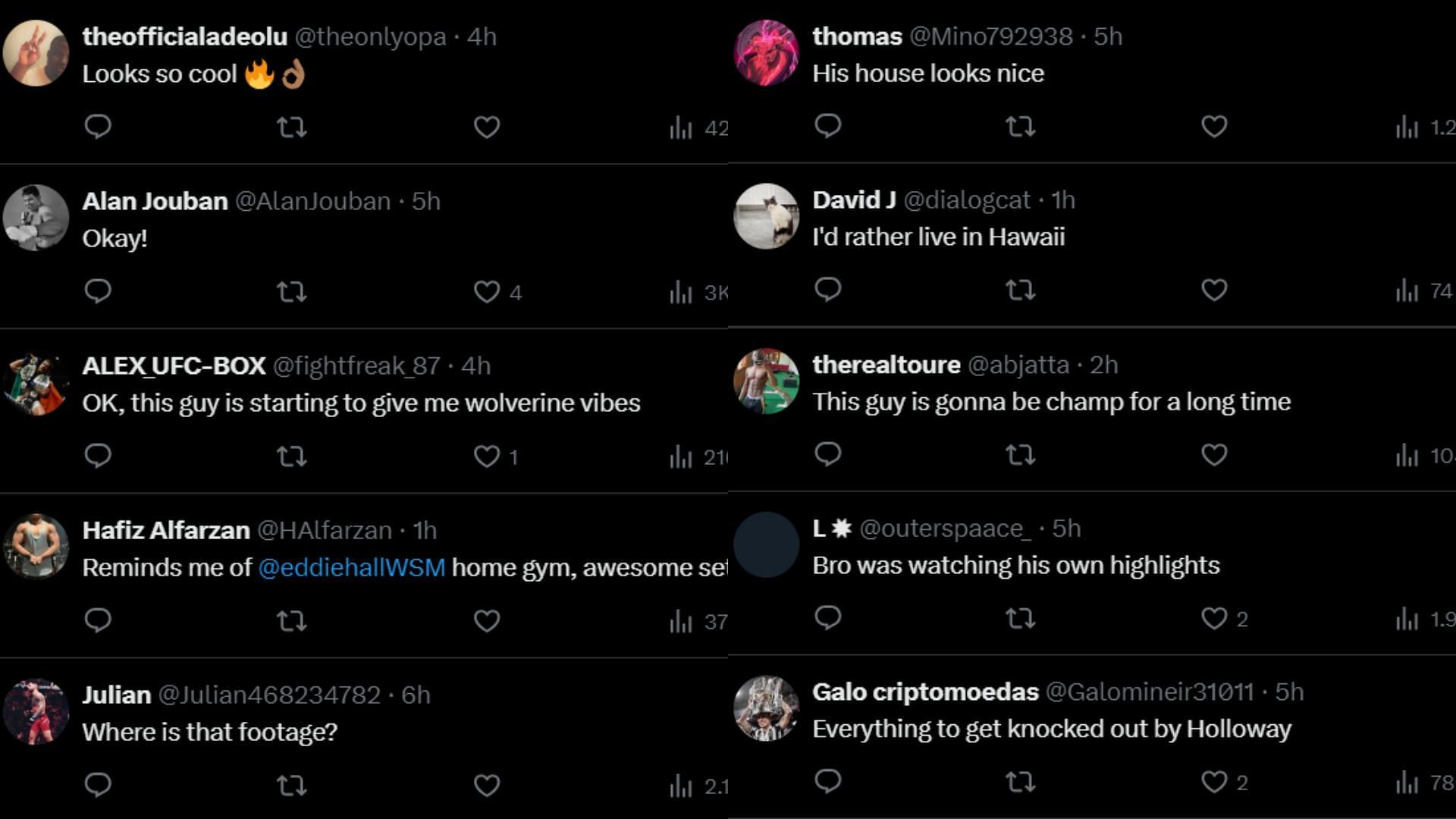 Fan reactions to the @Home_of_Fight tweet. [Screenshot Courtesy: @Home_of_Fight on X]