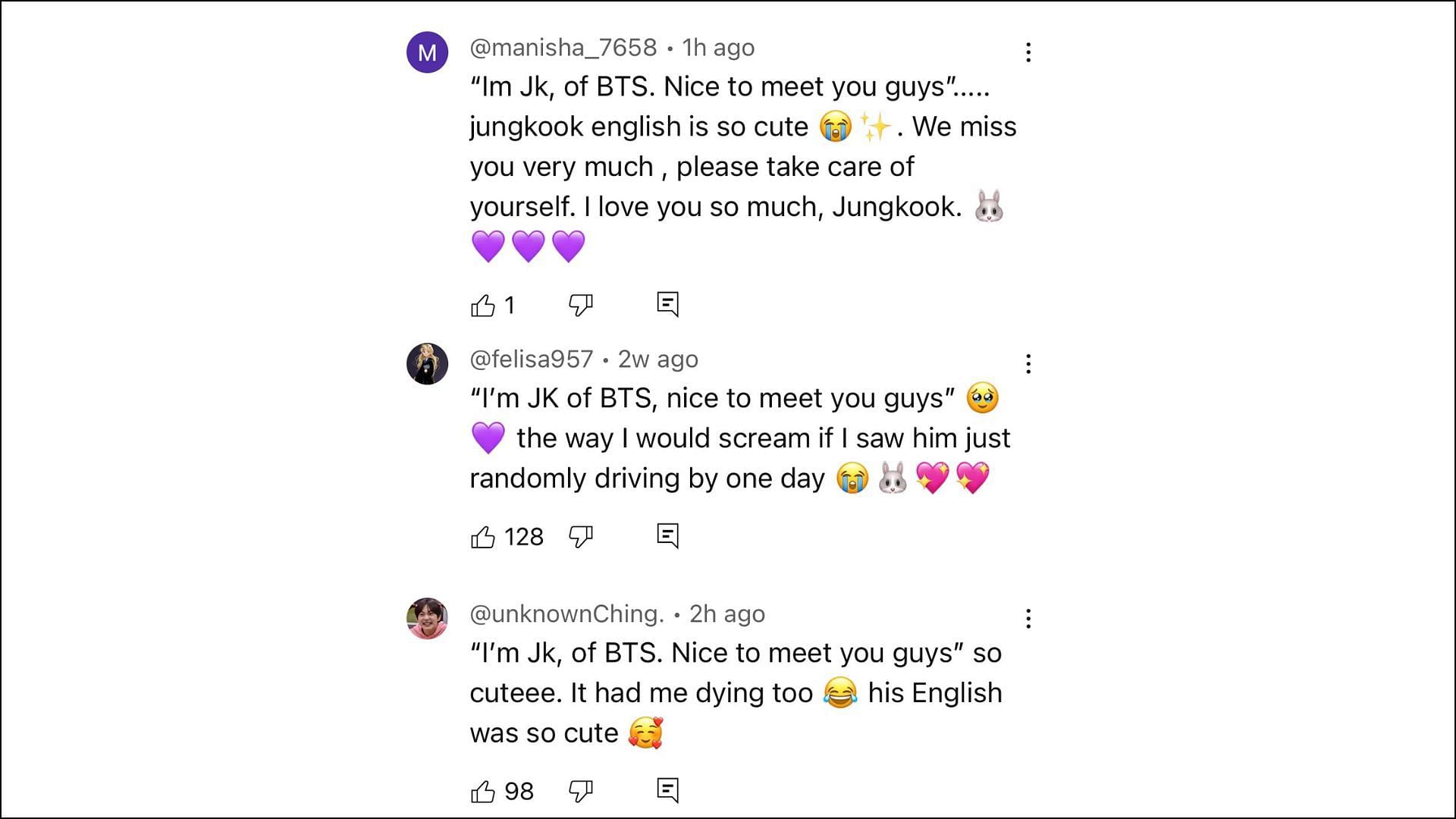 Fans react to Jungkook&#039;s special clips (Image via YouTube / @BANGTANTV)