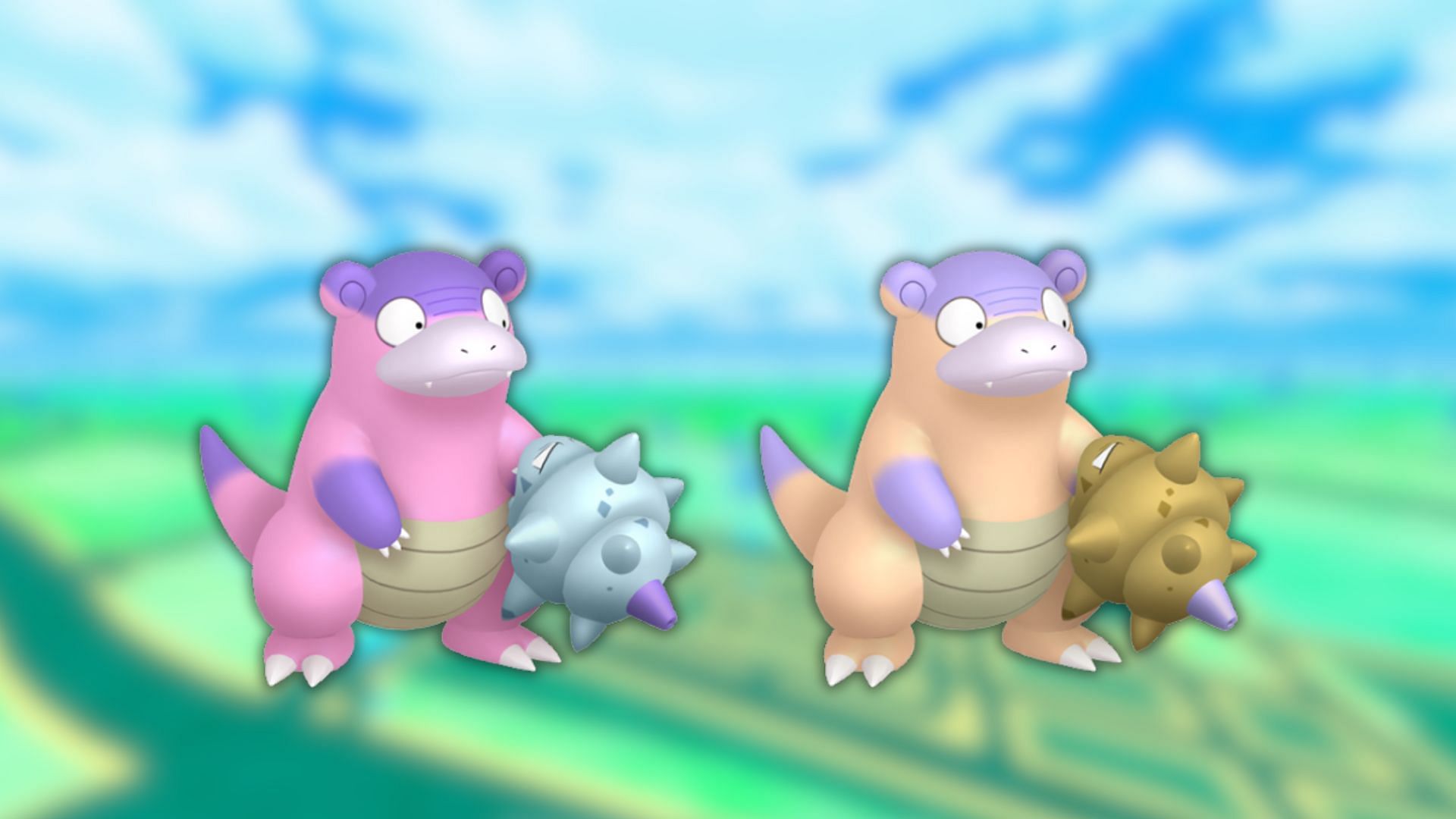 Galarian Slowbro and its shiny variant (Image via The Pokemon Company)