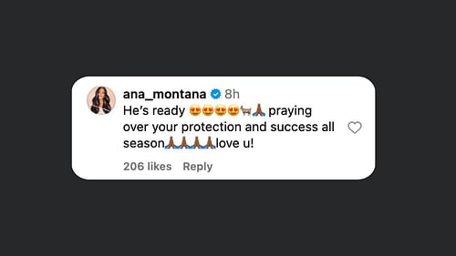 Ana Montana encourages her boyfriend for the upcoming NBA season. (Credits: @melo/Instagram)