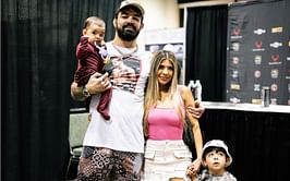 Mike Perry shares side-splitting four-word reaction to his son petting a goat