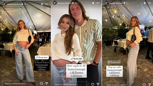 Trevor Lawrence's wife Marissa adores baby bump couple step out for date night [Image credit: @marissa_lawrence IG]