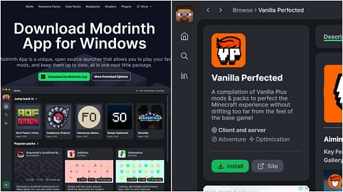 The modpack can be downloaded and installed through Modrinth's app. (Image via Modrinth)